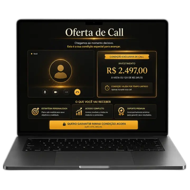 Mockup do Módulo Oferta de Call